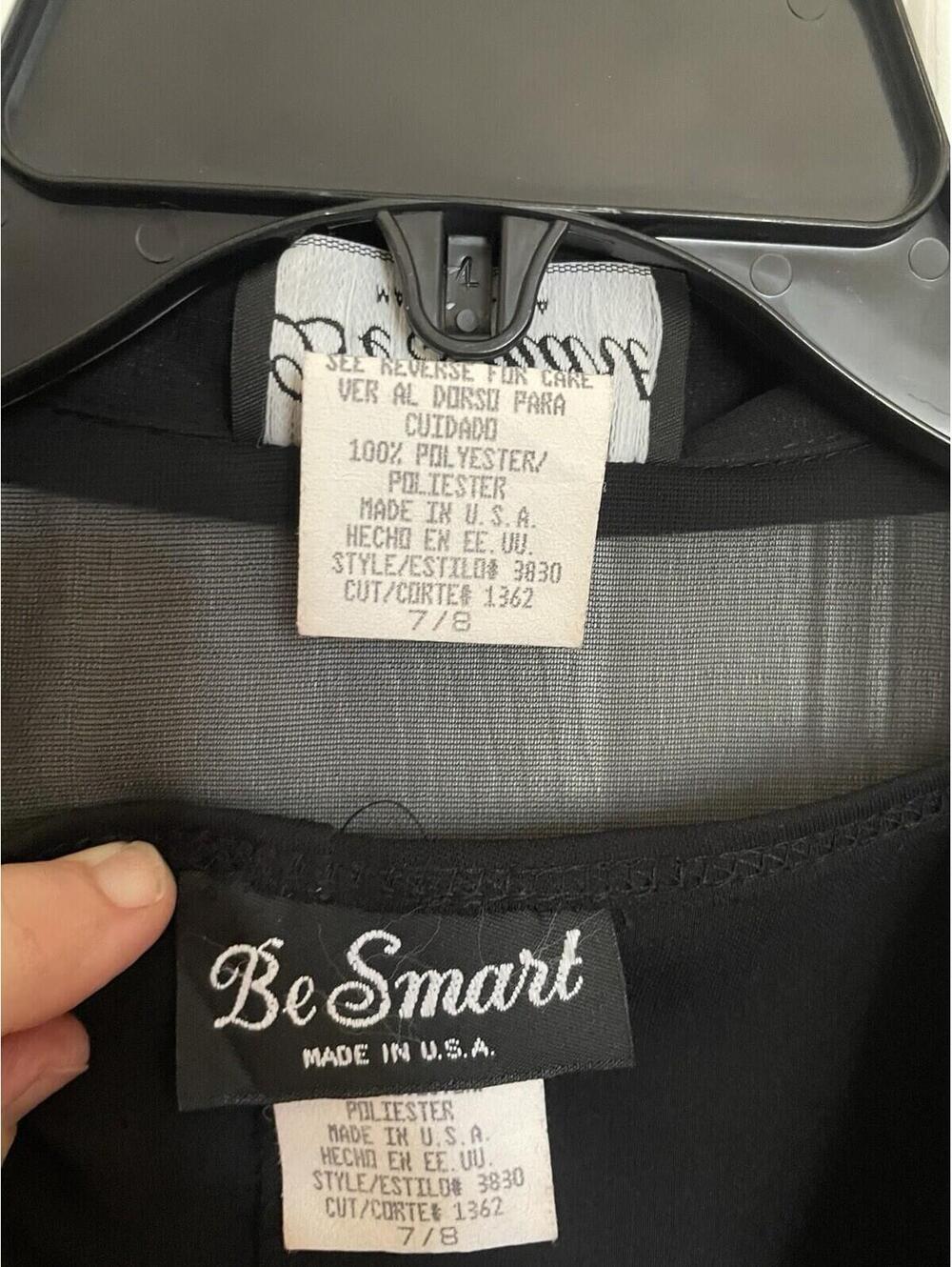 be smart dress Vintage Black Tank dress sheer overlay vintage goth juniors 7/8 - Picture 6 of 8